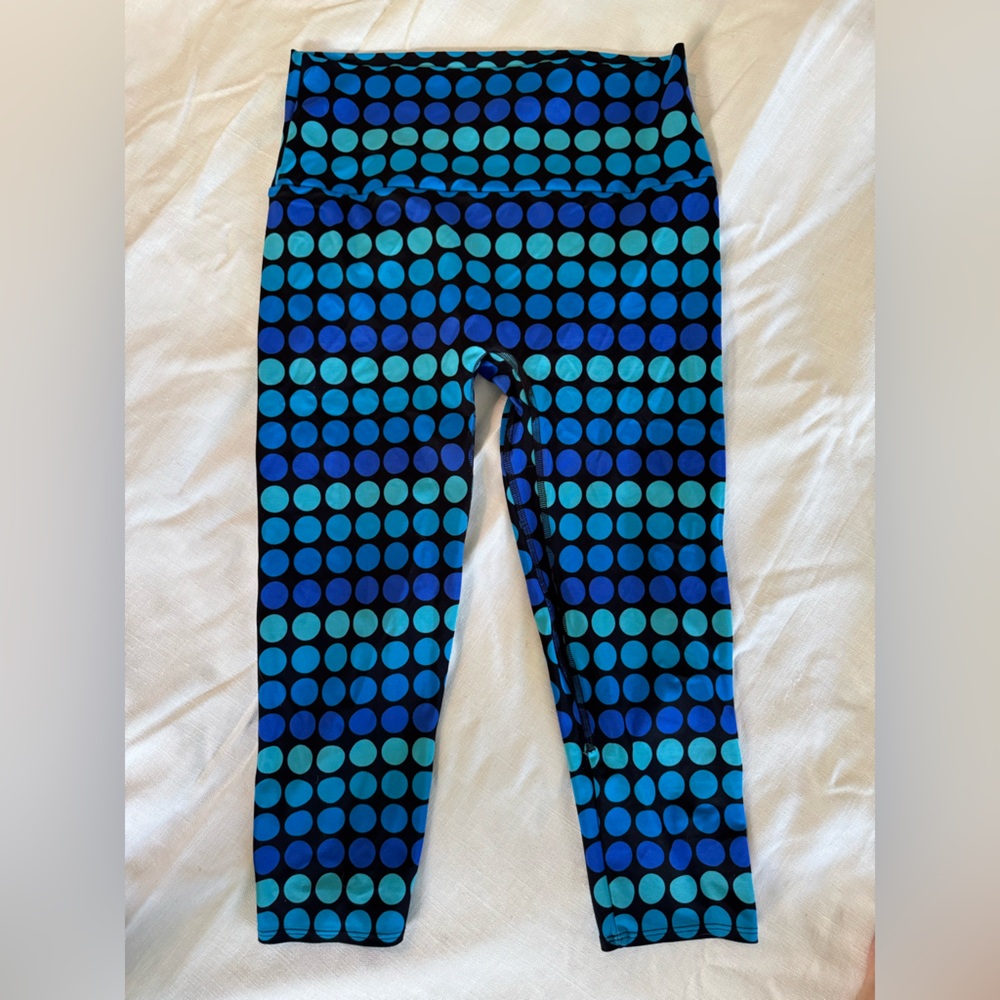 K-Deer Blue and Black Polka Dot Leggings
